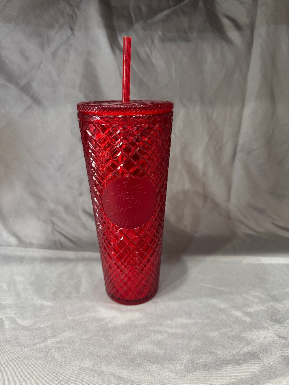 Starbucks Red Diamond-Textured Reusable Tumbler with Straw